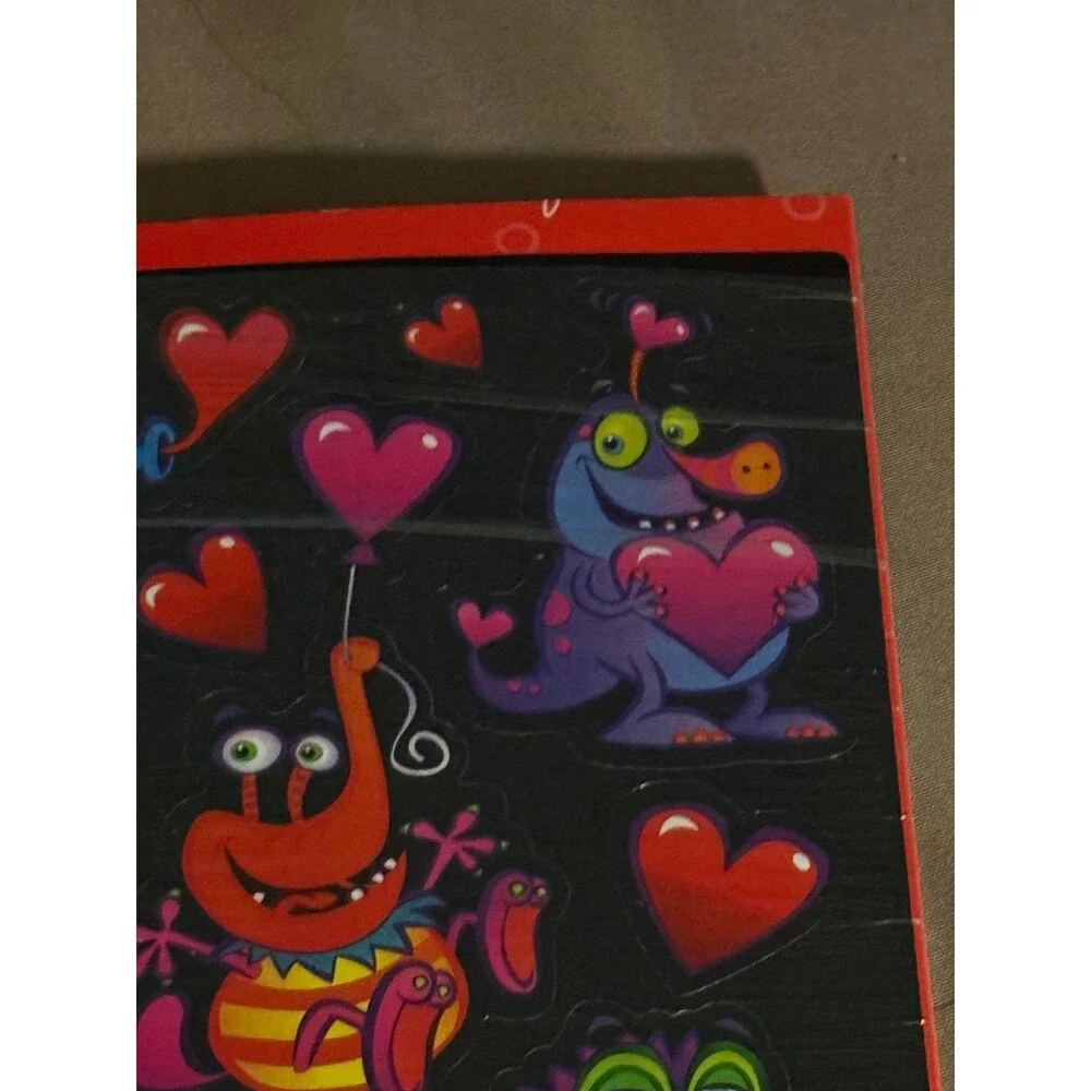 Vintage 90s AGC American Greetings Valentine Monster Heart Sticker Sheet Sealed